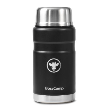 TERMO COMIDA BOSSCAMP 750 ML NEGRO ACERO INOX BOLSO CUCHARA - 2