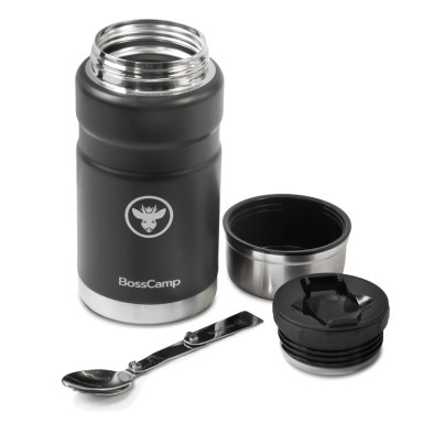 TERMO COMIDA BOSSCAMP 750 ML NEGRO ACERO INOX BOLSO CUCHARA - 3