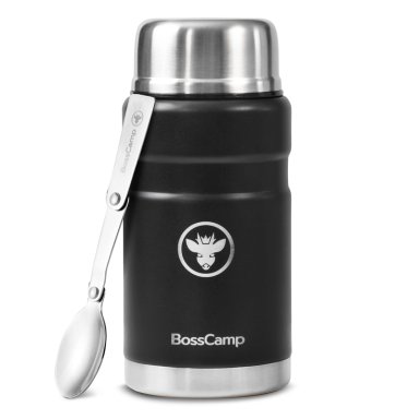 TERMO COMIDA BOSSCAMP 750 ML NEGRO ACERO INOX BOLSO CUCHARA - 5