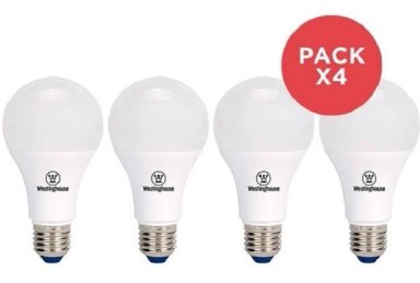PACK X4 AMPOLLETAS LED BOLA A60 9W LUZ CÁLIDA E27 - 1