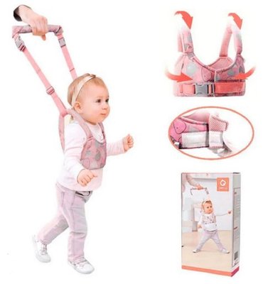 ARNÉS SALÓN DEL ACCESORIO BEBÉ NIÑOS SUJETADOR CAMINAR AJUSTABLE CALIDAD ROSADO - 1
