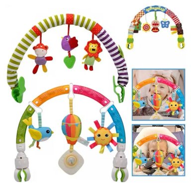 ARCO SONAJERO COCHE BEBE CUNA ESTIMULADOR UNISEX DISEÑOS - 1