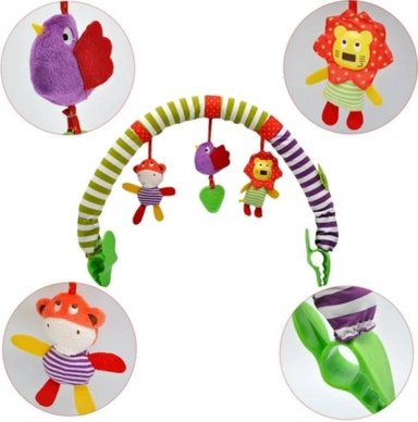 ARCO SONAJERO COCHE BEBE CUNA ESTIMULADOR UNISEX DISEÑOS - 3
