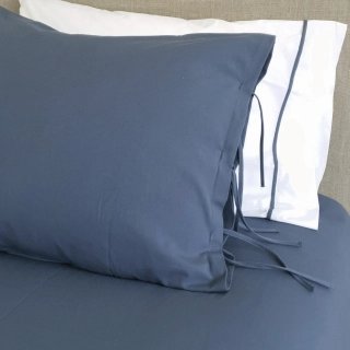 CUBREPLUMÓN ALGODÓN STONE WASH AZUL 1,5 PLAZA - 1