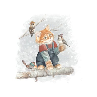 CUBREPLUMÓN MARGARITA SCHEEL PARA CASA ALVARINHO ALGODÓN BLANCO ESTAMPADO CUNA GATO Y SUS AMIGOS - 2