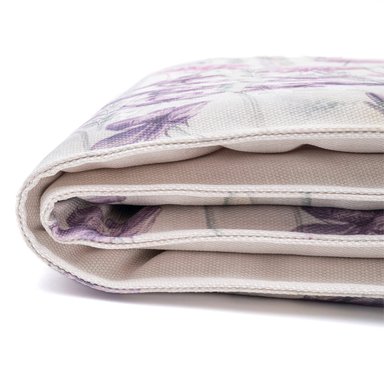 PIECERA MARGARITA SCHEEL PARA CASA ALVARINHO MARISA JARDIN SILVESTRE LILA HOJITAS 220 X 70 CM CRUDO - 2