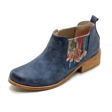 BOTIN ROSE CUERO AZUL - 2