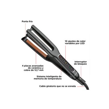 REVLON PLANCHA DE PELO DE DOBLE PLACA DE COBRE Y CERÁMICA RECTA - 4