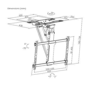 SOPORTE DE TV DE TECHO ELE CTRICO MOTORIZADO PARA DE 32'-70' - 5