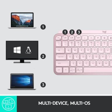 TECLADO UNIVERSAL LOGITECH MINI MX KEYS ROSA - 4