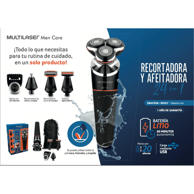 RASURADORA Y AFEITADORA MULTILASER 24 EN 1 EB047 - 3