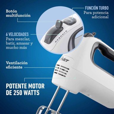 BATIDORA OSTER MANO 6 VELOC TURBO BLANCA - 7