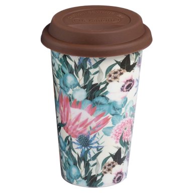 MUG TAZA CERAMICA DOBLE PARED DELONGHI FLORES 300 ML - 1