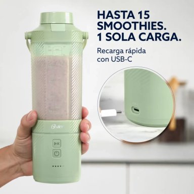 LICUADORA PORTATIL RECARGABLE OSTER GOMAX 590 ML VERDE - 2