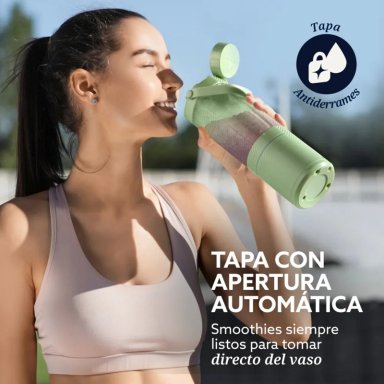 LICUADORA PORTATIL RECARGABLE OSTER GOMAX 590 ML VERDE - 5