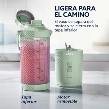 LICUADORA PORTATIL RECARGABLE OSTER GOMAX 590 ML VERDE - 6