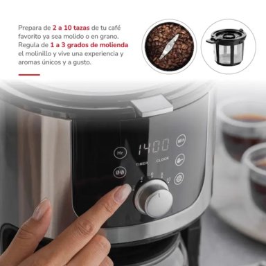 CAFETERA 10 TAZAS MOLINILLO THOMAS TH-145DMI MANTIENE CALOR - 8