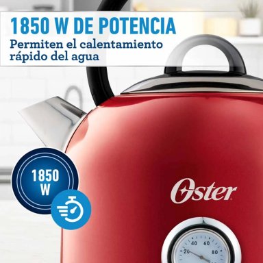 HERVIDOR OSTER ROJO 2,5L TIPO TETERA CON TERMOMETRO ACERO - 6