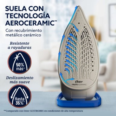 PLANCHA OSTER AEROGLIDE MAX S7800 VAPOR 200G MODO ECO - 5