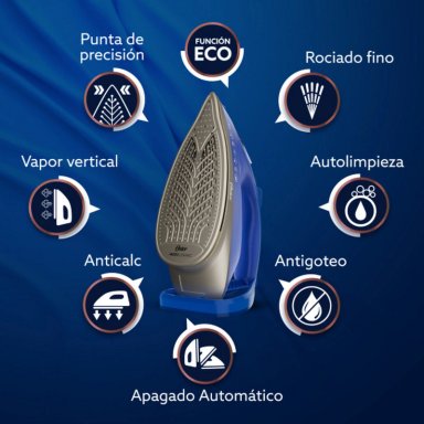PLANCHA OSTER AEROGLIDE MAX S7800 VAPOR 200G MODO ECO - 9