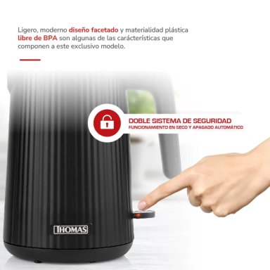 HERVIDOR THOMAS TH-4343N 1.8L 2200W RAPIDO Y ECONOMICO - 4
