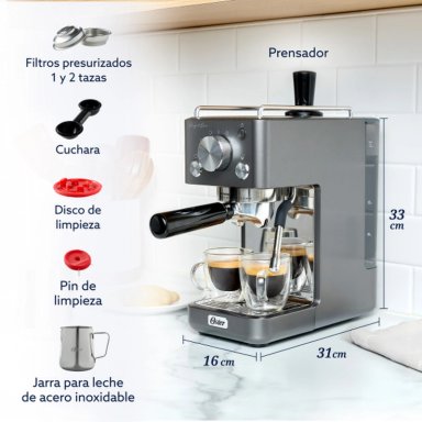 CAFETERA ESPRESSO OSTER PERFECT BREW 15 BARES 58 MM COMPACTA - 6