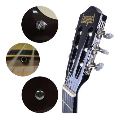GUITARRA CLÁSICA 39 CUERDA DE NYLON NEGRA ZARAGOZA - 3