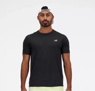 POLERA HOMBRE NEW BALANCE ALGODÓN NEGRO RUNNING MT41253BK - 1
