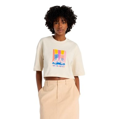 POLERA LIFESTYLE MUJER NEW BALANCE ATHLETICS BEIGE - 1