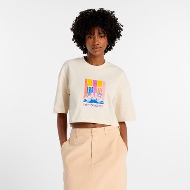 POLERA LIFESTYLE MUJER NEW BALANCE ATHLETICS BEIGE - 5