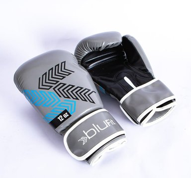 GUANTES BOXEO ENTRENAMIENTO BLU FIT 12 OZ GRIS - 2