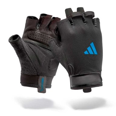 GUANTES FITNESS UNISEX ADIDAS ESSENTIALS GLOVES NEGRO/AZUL - 1