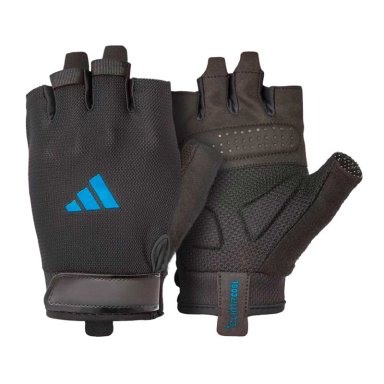 GUANTES FITNESS UNISEX ADIDAS ESSENTIALS GLOVES NEGRO/AZUL - 2