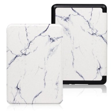 FUNDA + LÁMINA PARA KINDLE PAPERWHITE 4/998 MÁRMOL EN COLOR BLANCO - 1