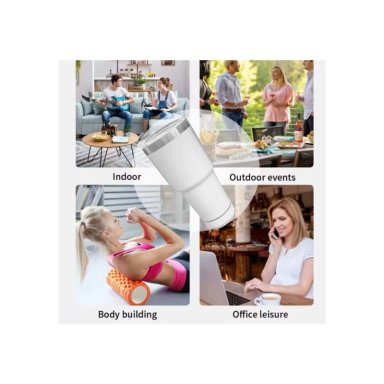 VASO TERMICO 780ML CON PARLANTE BLUETOOTH CALIENTE Y FRIO BLANCO - 5