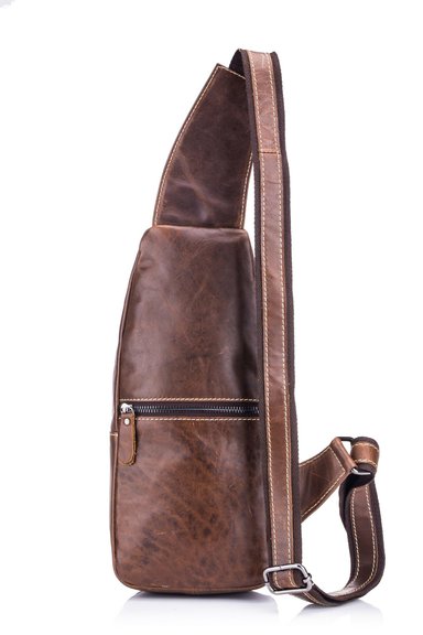 BOLSO DE CUERO VINTAGE CROSS BODY BANANO MORRAL BULLCAPTAIN XB019 CAFÉ - 3