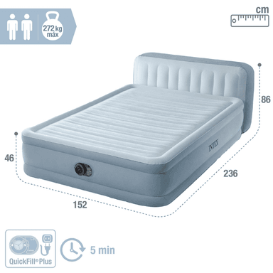 COLCHON INFLABLE ELE CTRICO INTEX 2 PLAZAS 152X203X46 CM RESPALDO QUEEN PLUSH HEADBOARD - 8
