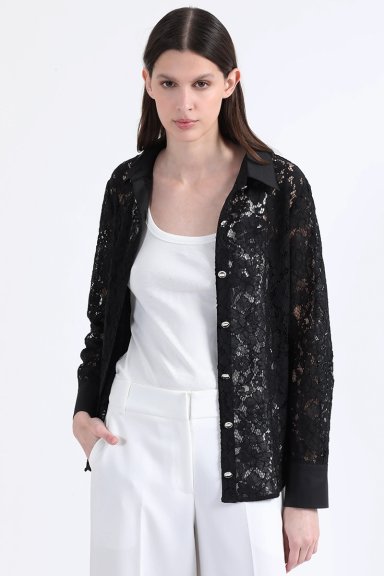 BLUSA ENCAJE BOTON FANTASIA, NEGRO LIOLA - 2