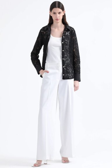BLUSA ENCAJE BOTON FANTASIA, NEGRO LIOLA - 5
