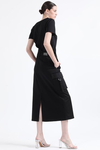 FALDA CARGO GABARDINA NEGRO LIOLA - 3