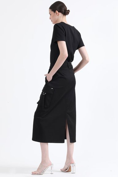 FALDA CARGO GABARDINA NEGRO LIOLA - 5