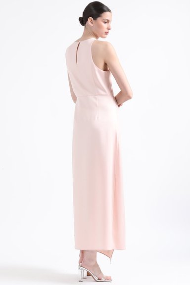VESTIDO MAXI MUJER LIOLA ROSA RUCHA ASIMETRICA - 5