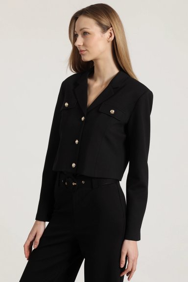 CHAQUETA CROPPED LIOLA MUJER NEGRO - 1