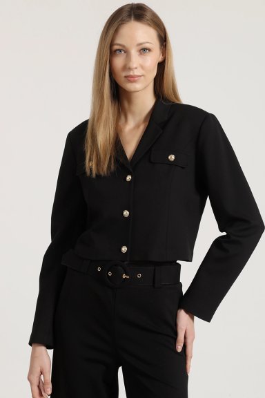 CHAQUETA CROPPED LIOLA MUJER NEGRO - 4