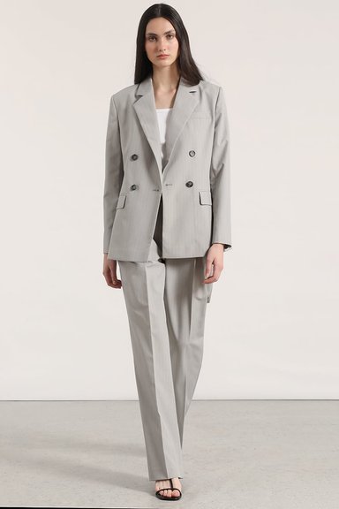 PANTALON ANCHO CON PINZA LIOLA MUJER GRIS - 2