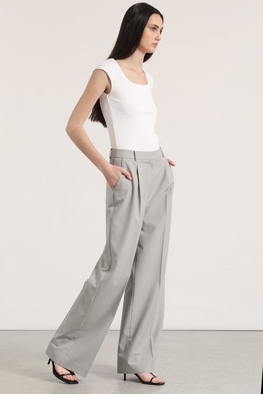 PANTALON ANCHO CON PINZA LIOLA MUJER GRIS - 4