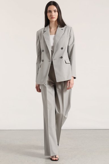 PANTALON ANCHO CON PINZA LIOLA MUJER GRIS - 6
