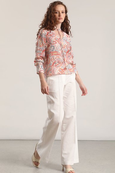 BLUSA VOILE ESTAMPADO LIOLA MUJER ROJO - 2