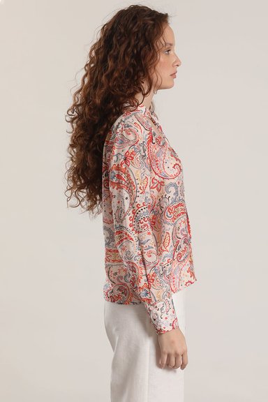BLUSA VOILE ESTAMPADO LIOLA MUJER ROJO - 3