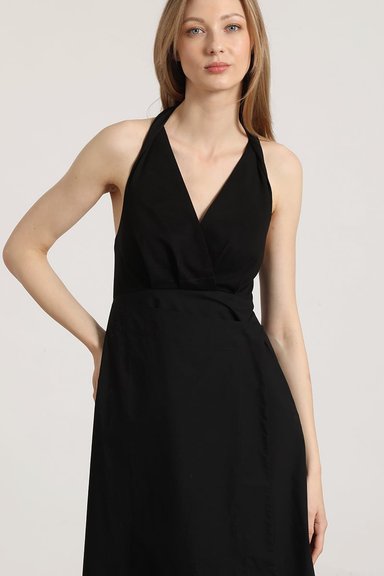VESTIDO HALTER MIDI LIOLA NEGRO - 3